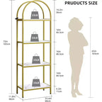 Étagère arquée à 4/5 niveaux – Unité de rangement industrielle à étagères ouvertes avec cadre métallique robuste, présentoir autonome pour la décoration du salon ou de la chambre.