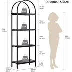 Étagère arquée à 4/5 niveaux – Unité de rangement industrielle à étagères ouvertes avec cadre métallique robuste, présentoir autonome pour la décoration du salon ou de la chambre.