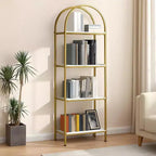 Étagère arquée à 4/5 niveaux – Unité de rangement industrielle à étagères ouvertes avec cadre métallique robuste, présentoir autonome pour la décoration du salon ou de la chambre.