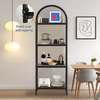 Étagère arquée à 4/5 niveaux – Unité de rangement industrielle à étagères ouvertes avec cadre métallique robuste, présentoir autonome pour la décoration du salon ou de la chambre.