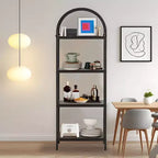 Étagère arquée à 4/5 niveaux – Unité de rangement industrielle à étagères ouvertes avec cadre métallique robuste, présentoir autonome pour la décoration du salon ou de la chambre.
