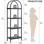 Étagère arquée à 4/5 niveaux – Unité de rangement industrielle à étagères ouvertes avec cadre métallique robuste, présentoir autonome pour la décoration du salon ou de la chambre.