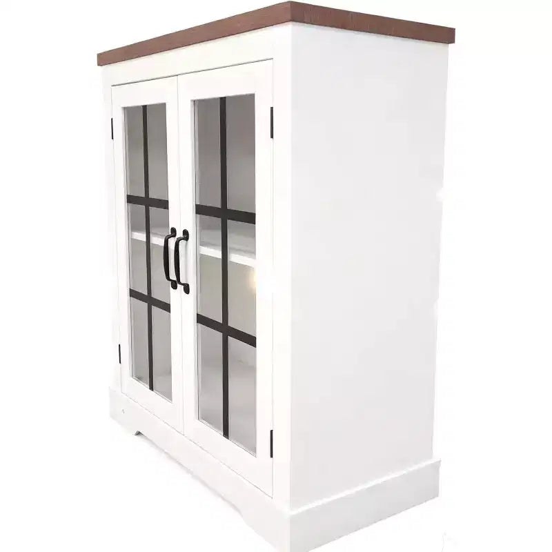 Buffet de cuisine Acekool avec portes vitrées, prise de courant intégrée, pour garde-manger