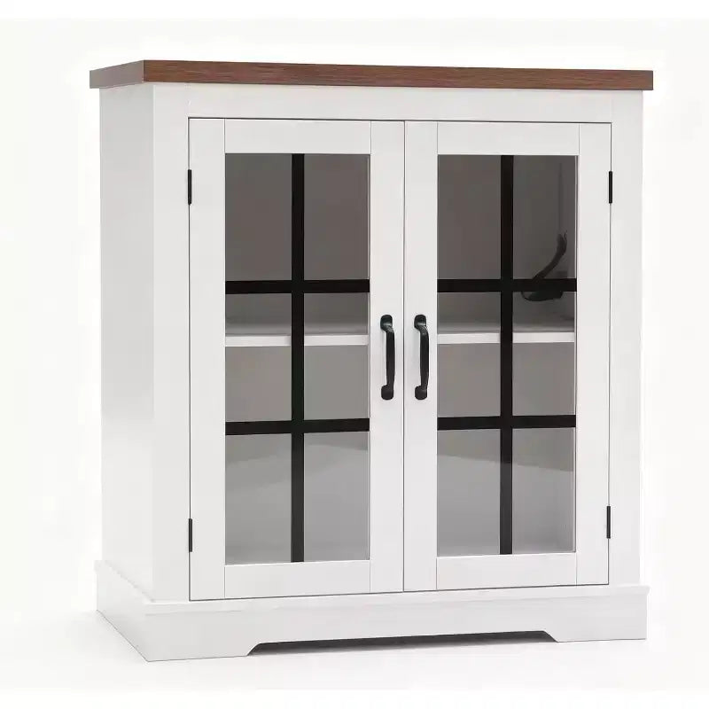 Buffet de cuisine Acekool avec portes vitrées, prise de courant intégrée, pour garde-manger