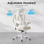 Chaise de bureau ergonomique en maille TUYOHW avec support lombaire réglable, appui-tête et accoudoirs relevables, chaise de bureau à domicile pour l'étude, salle de jeux