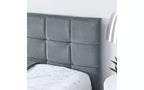 Lit de repos complet en velours de style Mid-Century TUYOHW, cadre de canapé-lit rembourré avec structure de lit plateforme en bois d'eucalyptus, lit capitonné avec têtes de lit