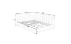 Lit de repos complet en velours de style Mid-Century TUYOHW, cadre de canapé-lit rembourré avec structure de lit plateforme en bois d'eucalyptus, lit capitonné avec têtes de lit