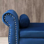 Banc de Rangement TUYOHW 63 avec Boutons Touffetés et Oreiller en Velours, Banc de Lit avec Pieds en Bois, Banc d'Entrée pour Salon, Chambre à Coucher