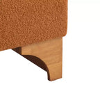 Fauteuil d'appoint moderne en tissu bouclé avec dossier roulé et cadre en bois massif pour salon, chambre ou bureau - Panipeachy