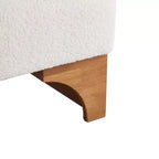 Fauteuil d'appoint moderne en tissu bouclé avec dossier roulé et cadre en bois massif pour salon, chambre ou bureau - Panipeachy