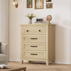 34.8 Tall 4-Drawer Dresser, Freestanding Vertical Storage Chest for Bedroom and Living Room