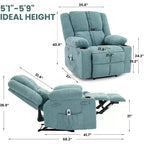 Fauteuil inclinable de massage surdimensionné Acekool, canapé simple ergonomique avec vibration, repose-pieds, pour le salon