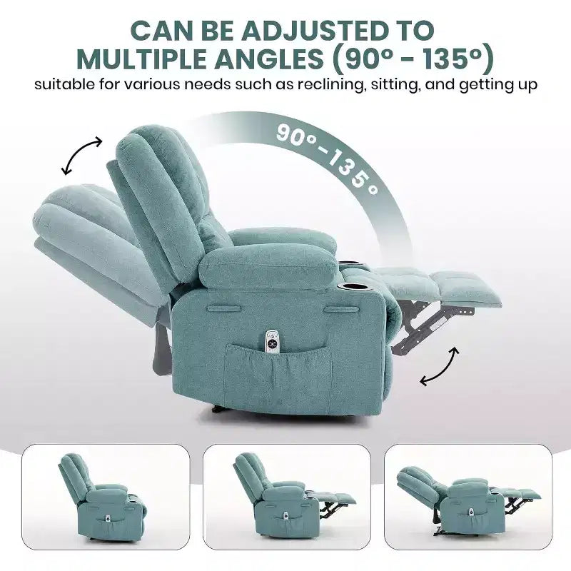 Fauteuil inclinable de massage surdimensionné Acekool, canapé simple ergonomique avec vibration, repose-pieds, pour le salon
