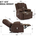 Fauteuil inclinable de massage surdimensionné Acekool, canapé simple ergonomique avec vibration, repose-pieds, pour le salon