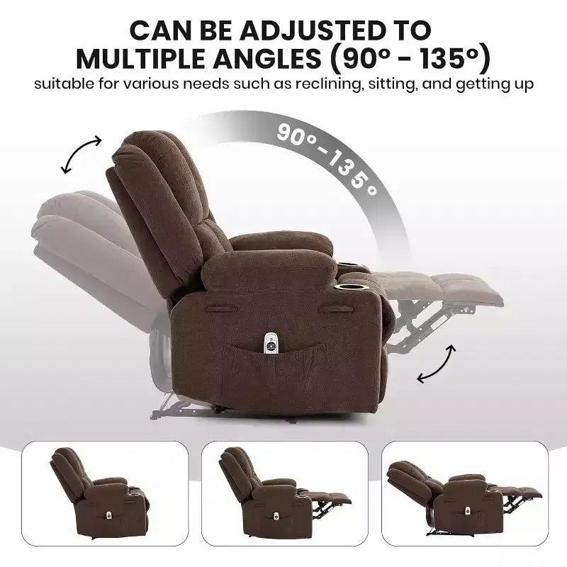 Fauteuil inclinable de massage surdimensionné Acekool, canapé simple ergonomique avec vibration, repose-pieds, pour le salon