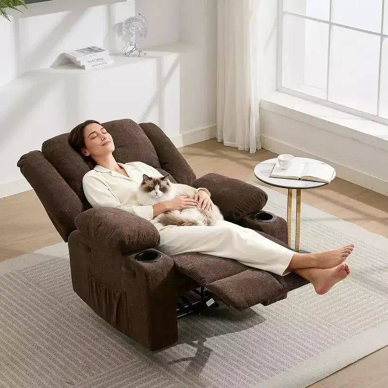 Fauteuil inclinable de massage surdimensionné Acekool, canapé simple ergonomique avec vibration, repose-pieds, pour le salon
