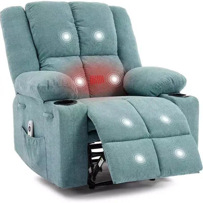 Fauteuil inclinable de massage surdimensionné Acekool, canapé simple ergonomique avec vibration, repose-pieds, pour le salon
