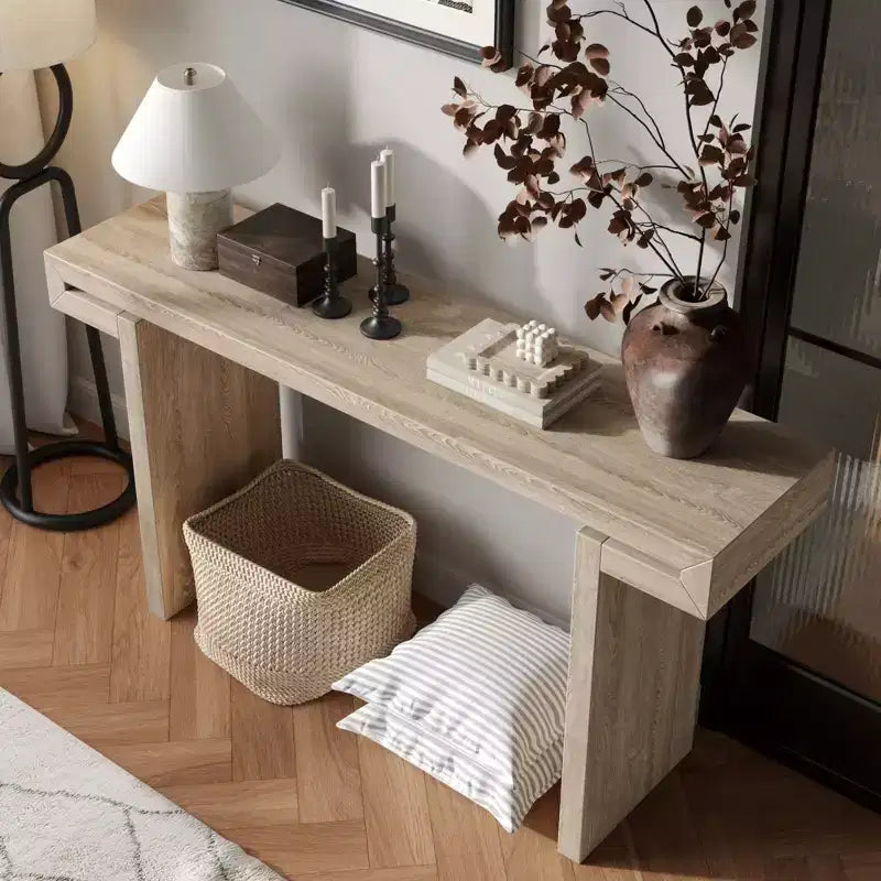 TUYOHW 60IN Table Console Rustique de Ferme, Table d'entrée Étroite avec Finition Bois Vieilli, Table d'Appoint pour Canapé, Salon, Couloir