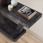 TUYOHW 60IN Table Console en Bois Vieilli Style Vintage avec Meuble de Rangement à 2 Niveaux en Bois Massif, Table d'Entrée avec Base Épaisse, Table de Couloir