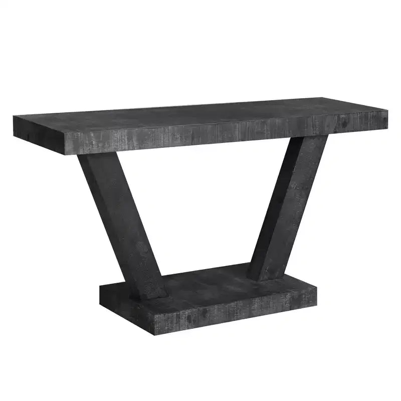 TUYOHW 60IN Table Console en Bois Vieilli Style Vintage avec Meuble de Rangement à 2 Niveaux en Bois Massif, Table d'Entrée avec Base Épaisse, Table de Couloir