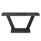 TUYOHW 60IN Table Console en Bois Vieilli Style Vintage avec Meuble de Rangement à 2 Niveaux en Bois Massif, Table d'Entrée avec Base Épaisse, Table de Couloir