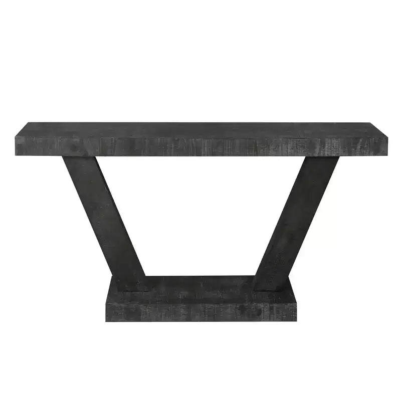 TUYOHW 60IN Table Console en Bois Vieilli Style Vintage avec Meuble de Rangement à 2 Niveaux en Bois Massif, Table d'Entrée avec Base Épaisse, Table de Couloir
