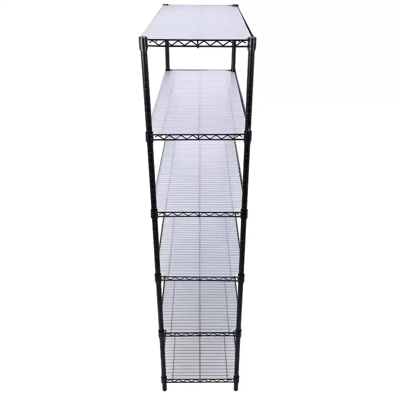 Étagère métallique VIYET à 6 niveaux, 6000 lb, certifiée NSF, robuste et réglable avec roulettes et tapis d'étagère (Noir, 84H48L20D)