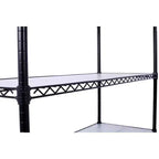 Étagère métallique VIYET à 6 niveaux, 6000 lb, certifiée NSF, robuste et réglable avec roulettes et tapis d'étagère (Noir, 84H48L20D)