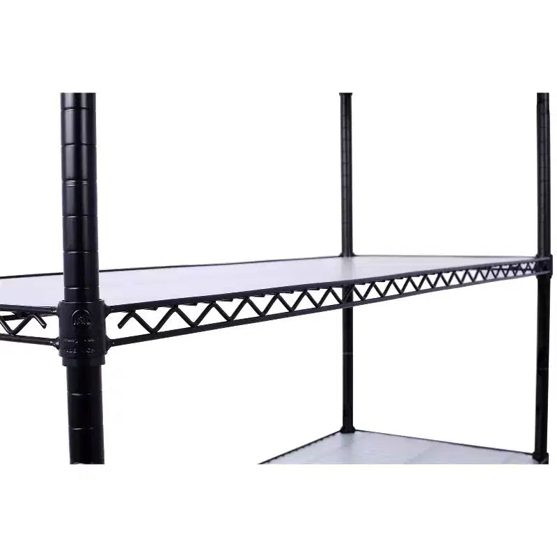 Étagère métallique VIYET à 6 niveaux, 6000 lb, certifiée NSF, robuste et réglable avec roulettes et tapis d'étagère (Noir, 84H48L20D)
