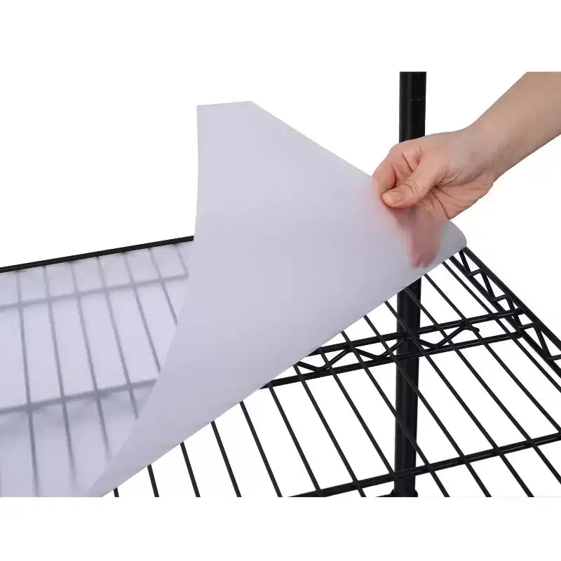 Étagère métallique VIYET à 6 niveaux, 6000 lb, certifiée NSF, robuste et réglable avec roulettes et tapis d'étagère (Noir, 84H48L20D)