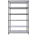 Étagère métallique VIYET à 6 niveaux, 6000 lb, certifiée NSF, robuste et réglable avec roulettes et tapis d'étagère (Noir, 84H48L20D)