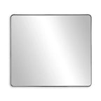 Miroir de salle de bain rectangulaire SUMERAIN, 40x36, grand miroir de courtoisie encadré en aluminium noir avec verre trempé
