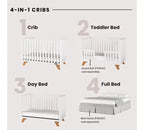 Lit de bébé SOHO Child Craft, commode 3 tiroirs, chiffonnier, table de chevet, ensemble de chambre de bébé 4 pièces