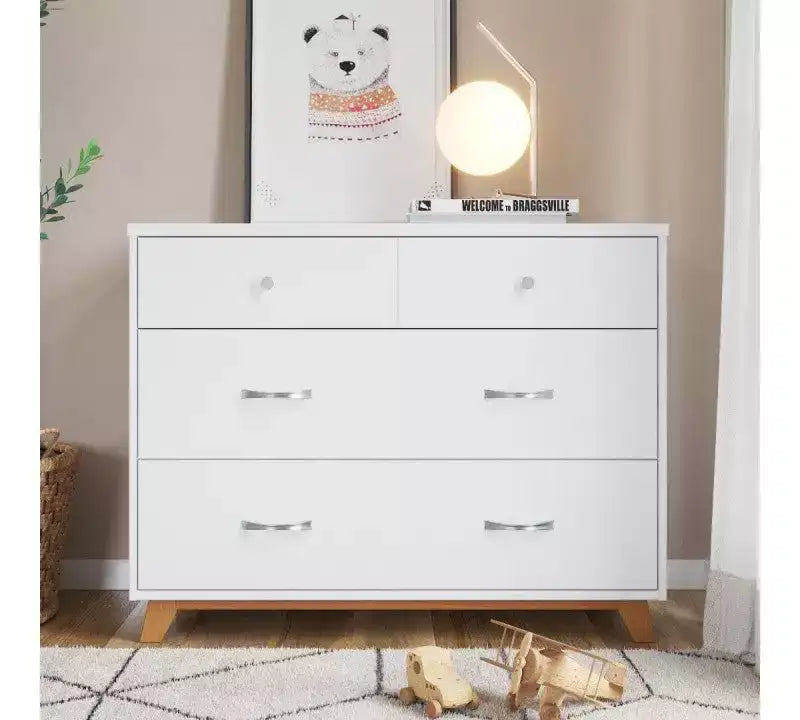 Lit de bébé SOHO Child Craft, commode 3 tiroirs, chiffonnier, table de chevet, ensemble de chambre de bébé 4 pièces