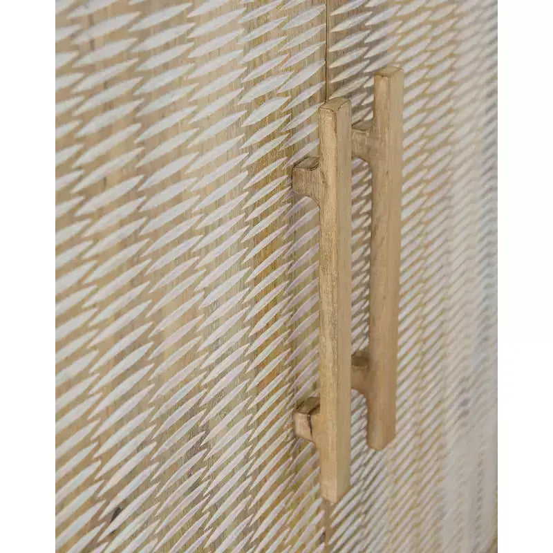 Meuble de rangement d'appoint Signature Design by Ashley Dallinbury avec portes sculptées, naturel et blanchi à la chaux