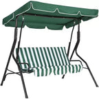 Balançoire de jardin 3 places GustoWave résistante aux intempéries avec auvent réglable, coussins épais et cadre en acier, pour terrasse/jardin/porche