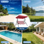 Balançoire de jardin 3 places GustoWave résistante aux intempéries avec auvent réglable, coussins épais et cadre en acier, pour terrasse/jardin/porche