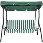 Balançoire de jardin 3 places GustoWave résistante aux intempéries avec auvent réglable, coussins épais et cadre en acier, pour terrasse/jardin/porche