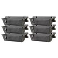 Suncast 6 Pack 25 x 7.25 Inch Resin Basket Accessory for Outdoor Shed, Black