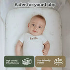 Fodoss Lit bébé cododo avec roulettes, 7 hauteurs réglables, Beige (JAUNE)