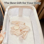 Fodoss Lit bébé cododo avec roulettes, 7 hauteurs réglables, Beige (JAUNE)