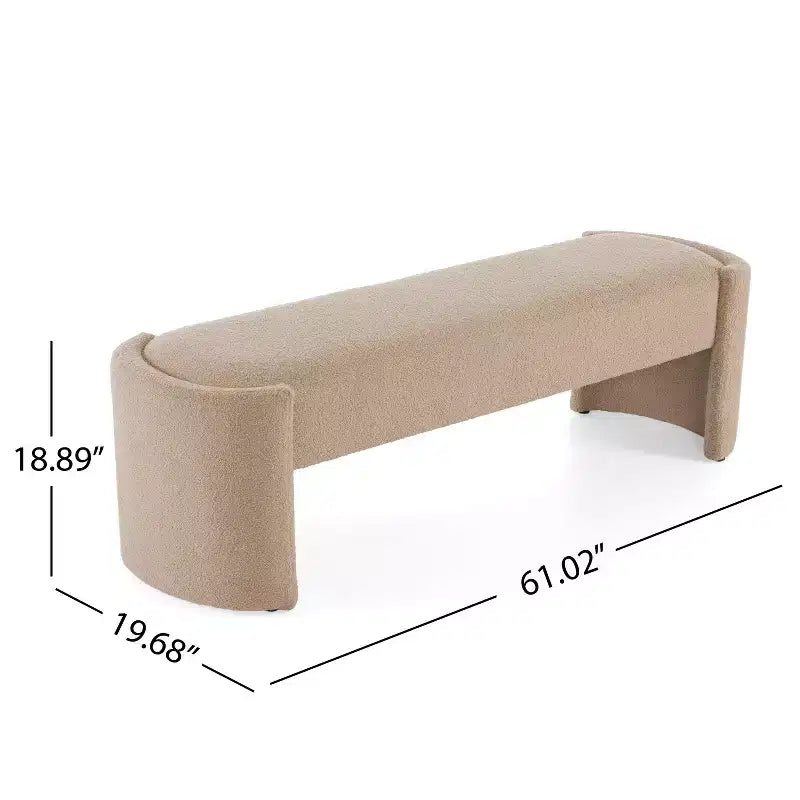 Banc ottoman, Pouf rembourré minimaliste avec cadre en bois, Banc de bout de lit/d'entrée/de chambre à coucher/de salon/de bureau à domicile