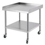 Acekool Stainless Steel Commercial Work Table with Adjustable Undershelf and Edge Baffle for Kitchen