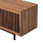 Meuble TV moderne de 78 pouces pour téléviseurs de 85 pouces, console média avec tiroirs profonds et gestion des câbles, Noyer - ModernLuxe