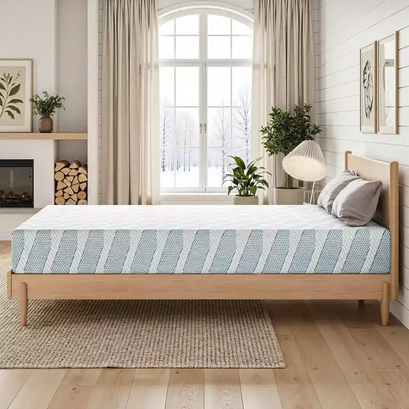 EHMKNP Matelas en mousse à mémoire de forme 6 pouces, tailles jumeau/jumeau XL/double pour adulte/adolescent/simple, rafraîchissant, housse amovible et lavable, fermeté moyenne