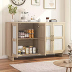EROMMY Buffet de salle à manger 4 portes 151 cm avec étagères réglables