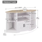 Meuble TV d'angle de ferme pour téléviseur 50 pouces, meuble de divertissement avec rangement et prise de courant, meuble console TV pour salon