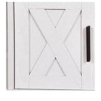 Meuble TV d'angle de ferme pour téléviseur 50 pouces, meuble de divertissement avec rangement et prise de courant, meuble console TV pour salon