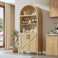 Arched Bookcase with Doors - 5-Tier Open Display Shelf, Modern Bookshelf Storage Cabinet for Home Office Living Room Library
