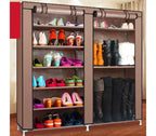 Double Rows 9 Lattices Combination Style Shoe Cabinet Coffee